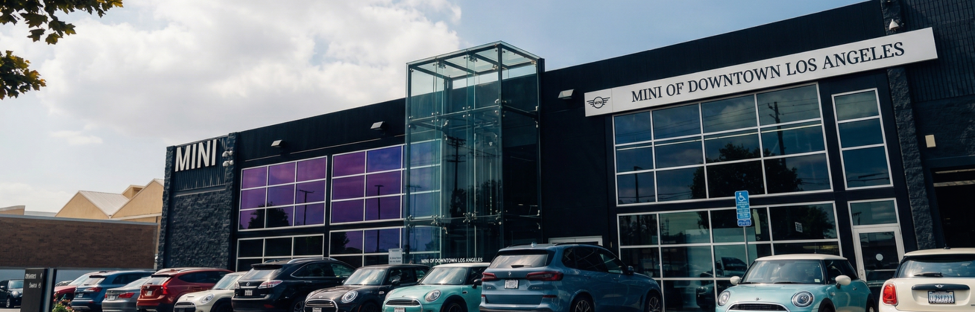 Exterior view of Mini of Downtown Los Angeles dealership